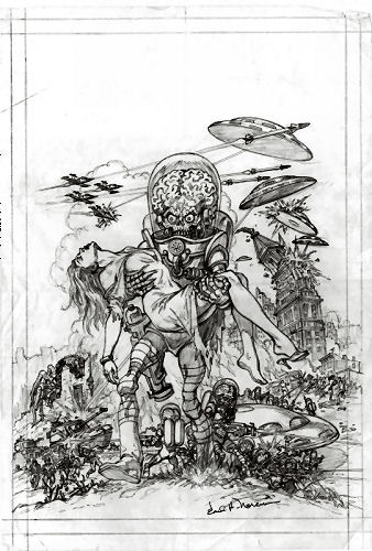 Mars Attacks ! Earl Norem original Pencils